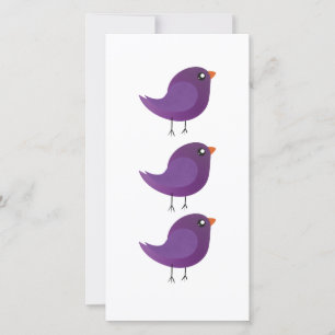 Reserva La Fecha Ilustración de pajarito morado lindo
