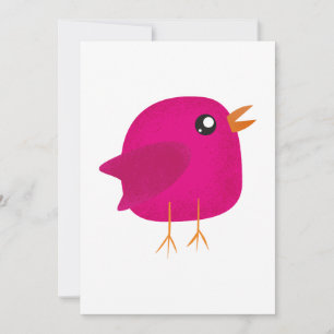 Reserva La Fecha Ilustración de pajarito rosa lindo