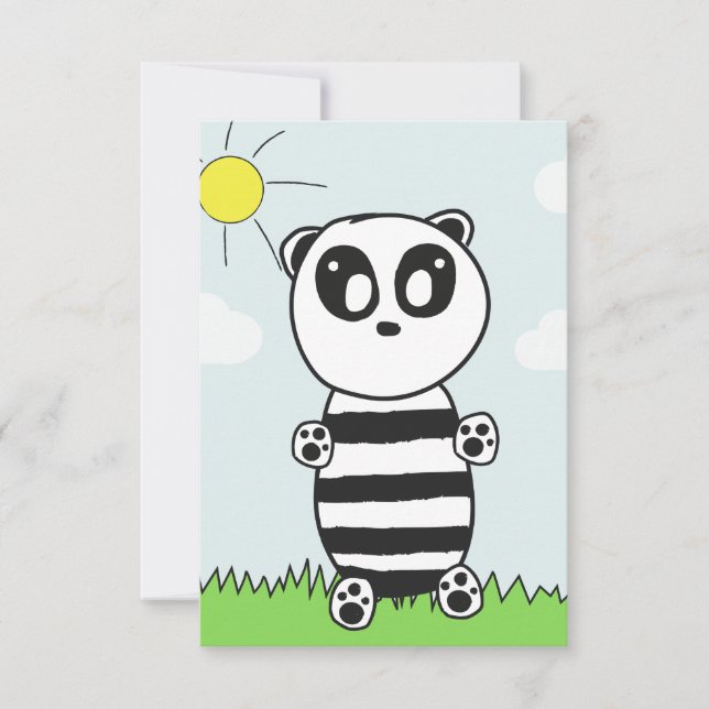 Reserva La Fecha Ilustración de Panda Adorable (Anverso)