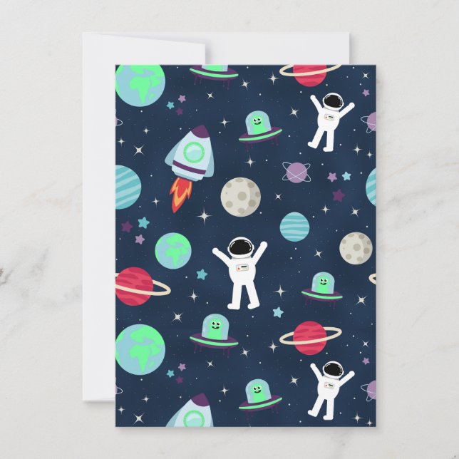 Reserva La Fecha Ilustración de patrón espacial (Anverso)