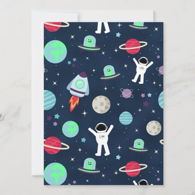 Reserva La Fecha Ilustración de patrón espacial (Anverso)