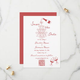 Reserva La Fecha Ilustraciones dibujados a mano Doodles Boda marrón