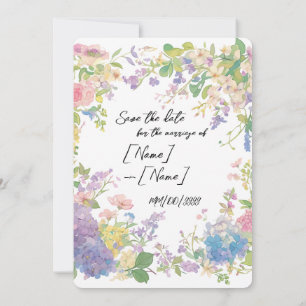 Reserva La Fecha Imagen de Personalizable de borde Boda floral