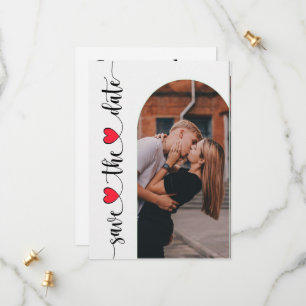 Reserva La Fecha Imagen romántica de pareja en Arch Save the Date C