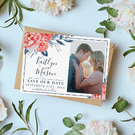 Reserva La Fecha Indigo Bliss Watercolor Leaf Floral Brands Stems