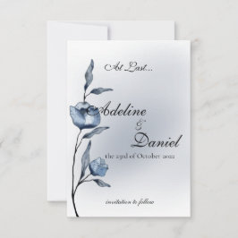 Reserva La Fecha Indigo Romance Wedding Save the Date Cards