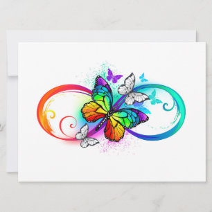 Reserva La Fecha Infinidad brillante con la mariposa arcoiris