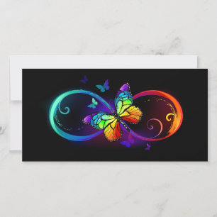 Reserva La Fecha Infinidad vibrante con mariposa arco iris sobre ne