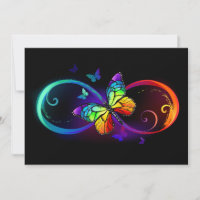 Infinidad vibrante con mariposa arco iris sobre ne