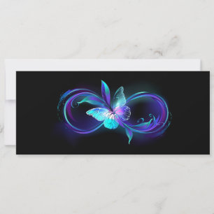 Reserva La Fecha Infinito brillante con mariposa mágica