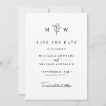 Iniciales de Monograma Botánico Moderno para Boda