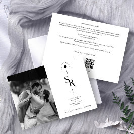 Reserva La Fecha Iniciales delicadas y exquisitas de boda en blanco
