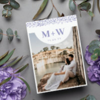 Iniciales Lilac y Flores Foto moderna Doble cara
