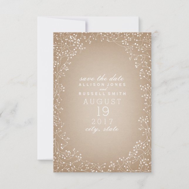 Reserva La Fecha Inspiración de la prueba de aliento del bebé para  (Anverso)