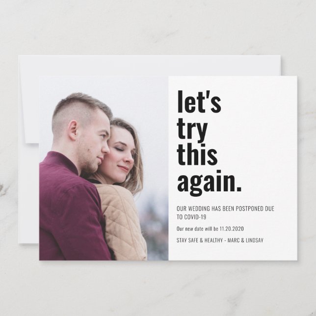 Reserva La Fecha Intentemos esta foto de nuevo cambiar la fecha (Anverso)