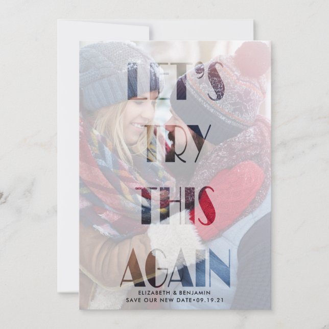 Reserva La Fecha Intentemos este nuevo aplazamiento Boda (Anverso)