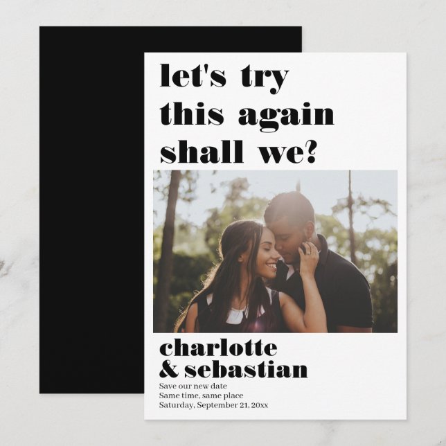 Reserva La Fecha Intentemos esto de nuevo Guardar la foto de fecha (Anverso / Reverso)