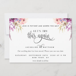 Reserva La Fecha Intentemos esto de nuevo, morado, floral de perla