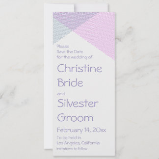 Reserva La Fecha Intersectar Chevrons, 4x9.25 guardar la fecha