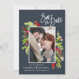 Reserva La Fecha Invernadero rojo verde agua acuarela foto azul