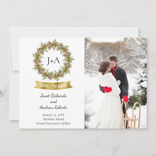 Reserva La Fecha Invierno o Navidades Foto Guardar la fecha (Anverso)