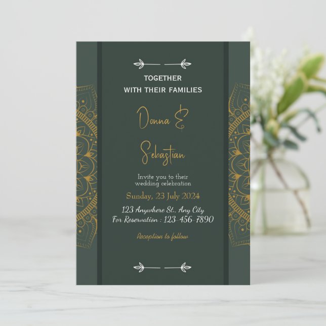 Reserva la fecha | Invitación a la boda (Anverso de pie)