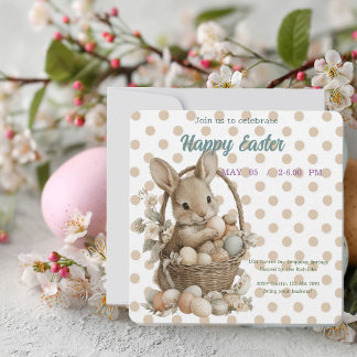 Reserva La Fecha invitation to Easter with Peter Rabbit