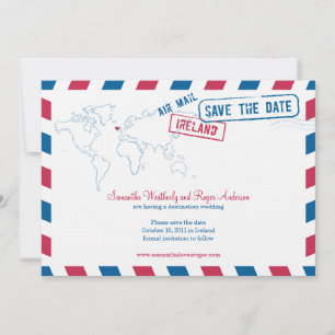 Reserva La Fecha Irlanda Air Mail Wedding Save The Date