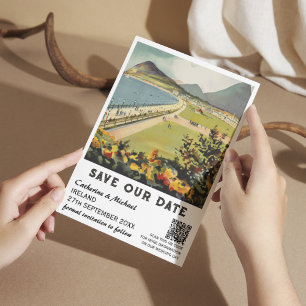 Reserva La Fecha Irlandés Vintage Wedding Travel Código QR