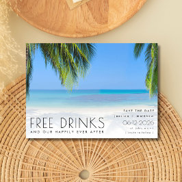 Reserva La Fecha Islas Vírgenes Playa Tropical Foto Boda