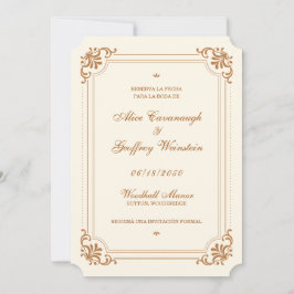 Reserva La Fecha Ivory Copper Vintage Español