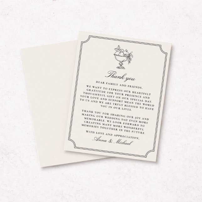 Reserva La Fecha Ivory Double Frame Wedding Thank You Card (Subido por el creador)
