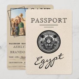 Reserva La Fecha Ivory Egypt Passport Wedding Save the Date