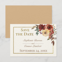 Reserva La Fecha Ivory Fall Floral Bouquet con Boda de oro