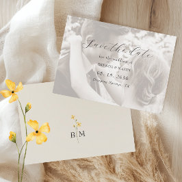 Reserva La Fecha Ivory Minimalist Photo Wedding