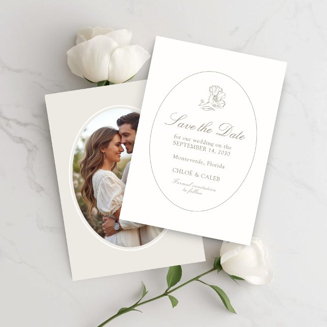 Reserva La Fecha Ivory & Sand | Chic Couple Script Wedding (Subido por el creador)