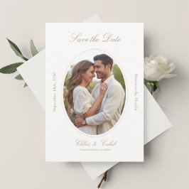 Reserva La Fecha Ivory & Sand | Chic Script Wedding Save The