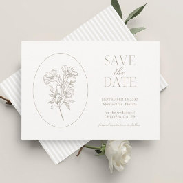 Reserva La Fecha Ivory & Sand | Stripe Floral Wedding Save the Date