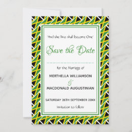 Reserva La Fecha JAMAICA FLAG Personalizada Scripture Elegante Jama