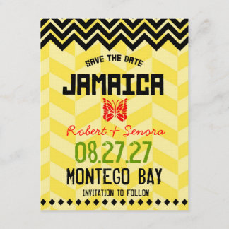 Reserva La Fecha JAMAICA Guardar papel de fecha de línea