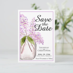 Reserva La Fecha Jar de acuarela rústica de Boda de las flores del
