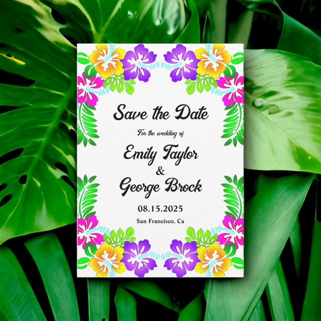 Reserva La Fecha Jardín Botánico Tropical Moderno Boda Floral (Subido por el creador)