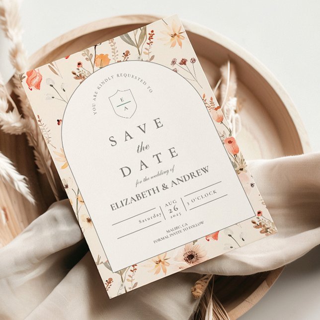Reserva La Fecha Jardín de Boda de delicadas flores silvestres (Subido por el creador)
