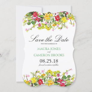 Reserva La Fecha Jardín de flores de verano Boda Guardar la fecha