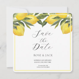 Reserva La Fecha Jardín de limoneros con acuarela boda blanca