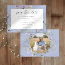 Jardín Elegante de Flor Silvestre Azul Foto Boda