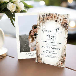 Reserva La Fecha Jardín Floral Primavera Wood Boho Boda Rústico