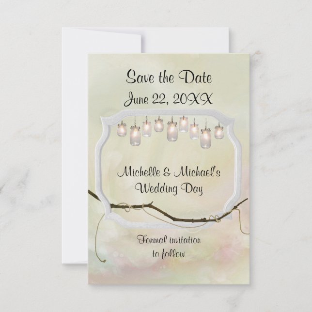 Reserva La Fecha Jardín Romance Salven la fecha (Anverso)