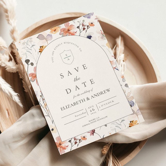 Reserva La Fecha Jardín Romántico de Bodas con Flores Silvestres (Subido por el creador)