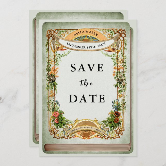 Reserva La Fecha Jardín secreto del libro de la biblioteca de vinos (Anverso / Reverso)